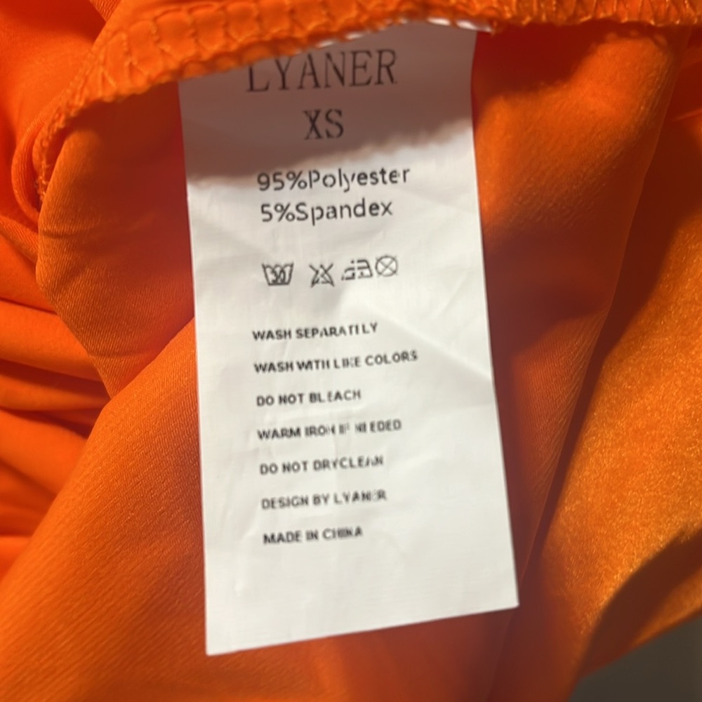 NWOT Orange Satin Dress - Picture 4 of 4